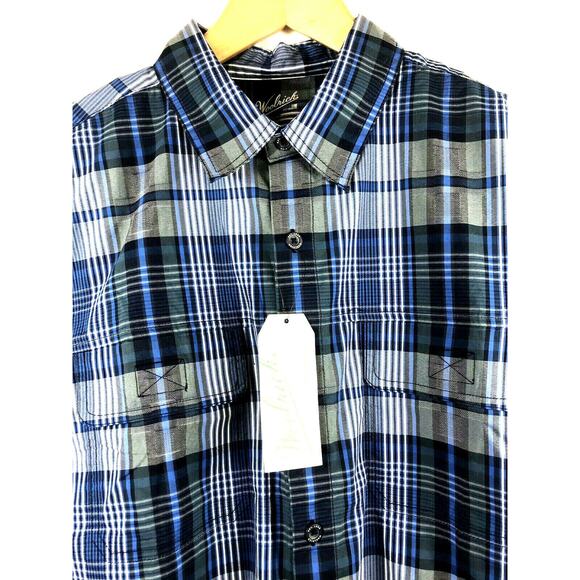Woolrich Adventure Series Mens Large Keep It Moving Short Sleeve Blue Plaid $59 - Picture 3 of 6